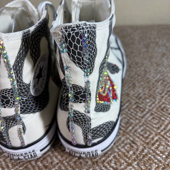 Converse Chuck Taylor All Star High-Top Snake Custom White Black Mens 7.5 W 9.5🐍 - Picture 6 of 11